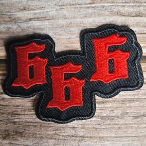 666 Satanic Devil Occult Red And Black Embroidered Iron on Patch